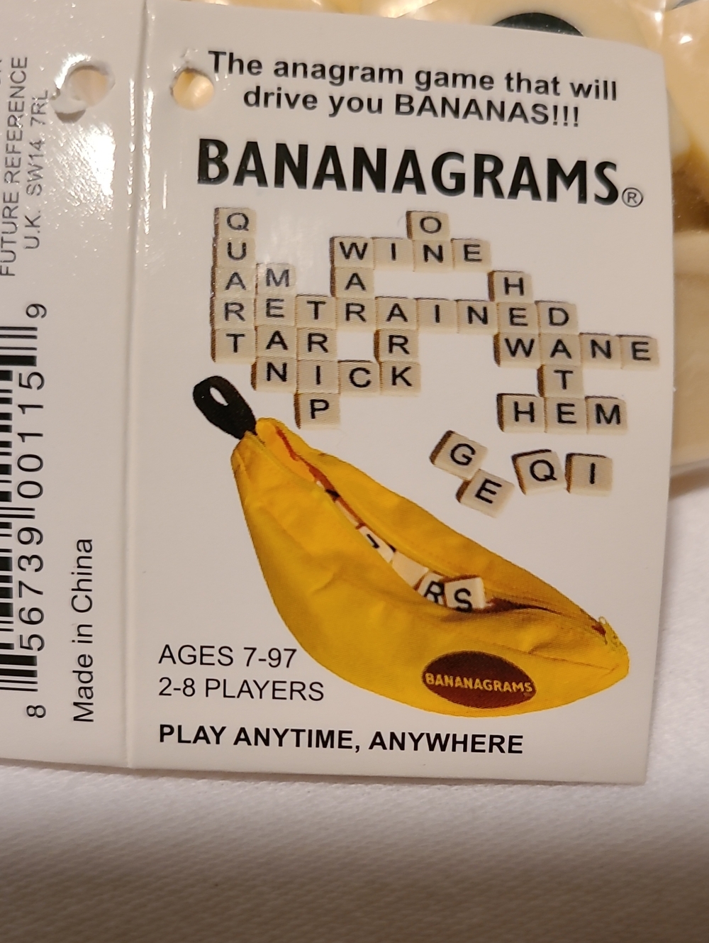 Banannagrams Tile Letter Word Game Banana Grams Yellow - Picture 5 of 11